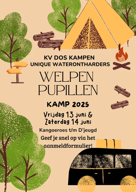 Flyer Welpen en Pupillenkamp KV DOS Kampen